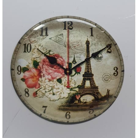 Cabochon Uhr Rosen/Eifelturm