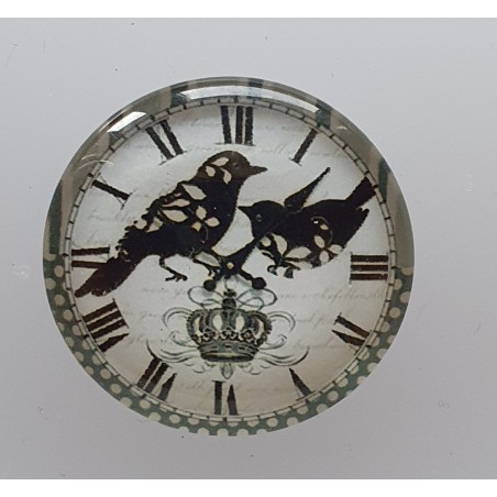 Cabochon Uhr Vögel