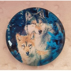 Cabochon Zwei Wölfe