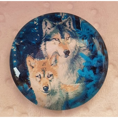 Cabochon Zwei Wölfe