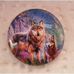Cabochon Zwei Wölfe