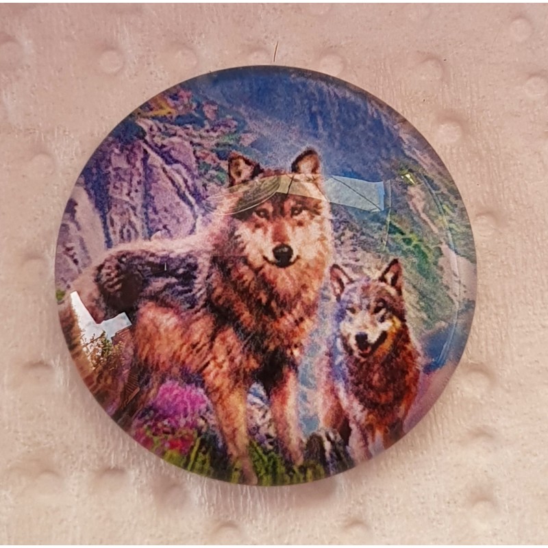 Cabochon Zwei Wölfe