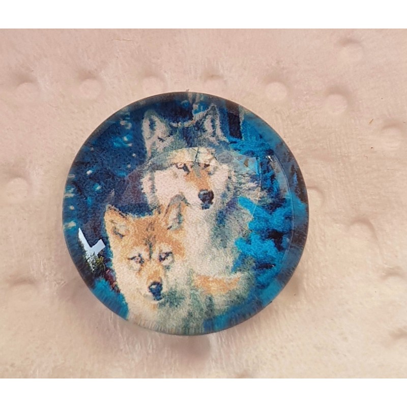 Cabochon Zwei Wölfe