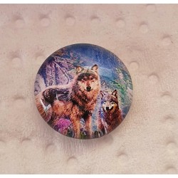 Cabochon Zwei Wölfe