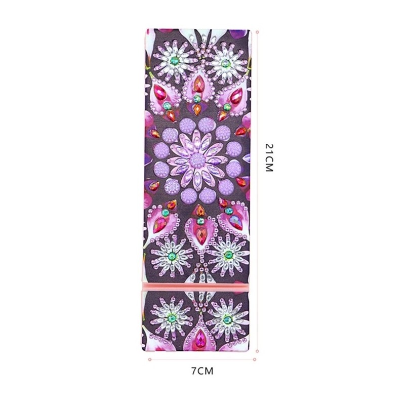 3D Diamant Pixel Stiftebox Blumen lila