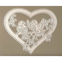 Metall Stanzform Herz/Vögel