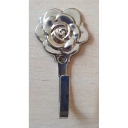 Blech Haken Rose silberfarbig