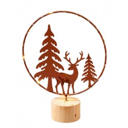 Metall Ring mit Hirsch rost und Led