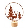 Metall Ring mit Hirsch rost und Led