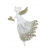 Metall Engel/Herz zum Stecken weiss/gold