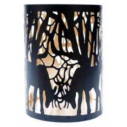 Metall Windlicht Hirsche schwarz