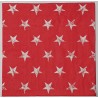 Serviette Sterne weiss/rot