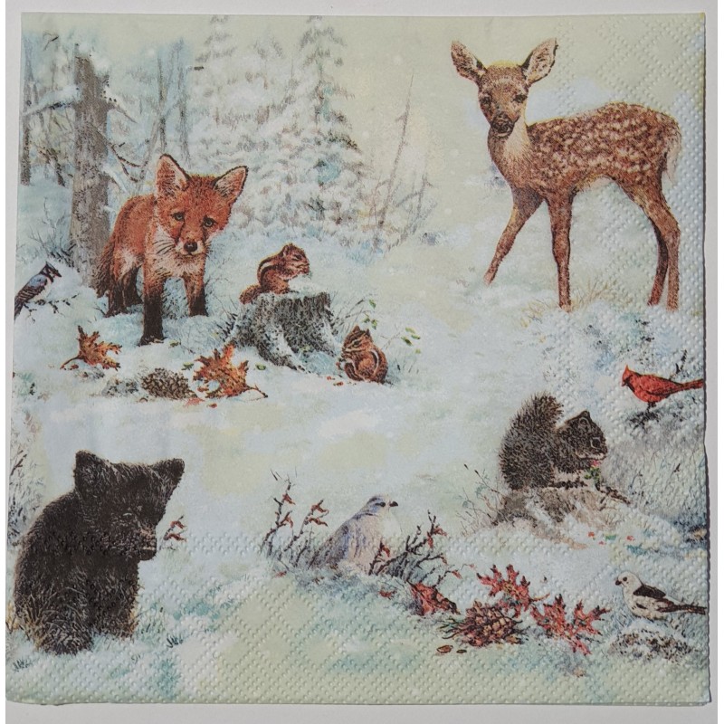 Serviette Waldtiere