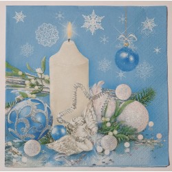 Serviette Kerze blau