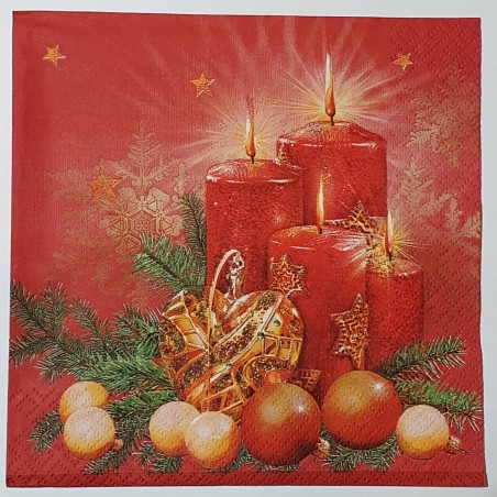 Serviette Kerzen rot