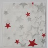 Serviette Sterne rot/silber