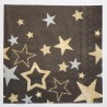 Serviette Sterne gold/silber