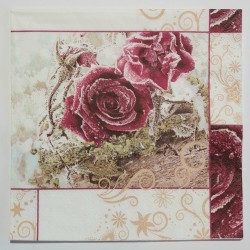 Serviette Schnee/Rosen