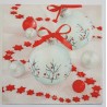 Serviette Weihnachtskugeln weiss