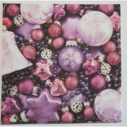 Serviette Baumschmuck lila
