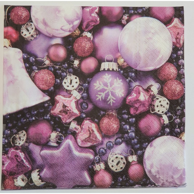 Serviette Baumschmuck lila