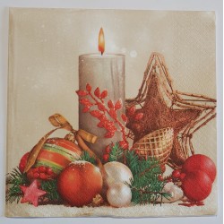 Serviette Kerze beige
