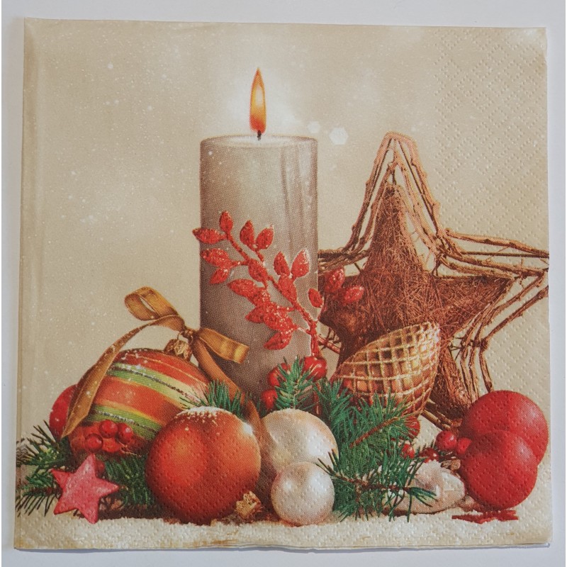 Serviette Kerze beige