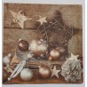 Serviette Baumschmuck braun