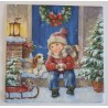 Serviette Junge/Hund