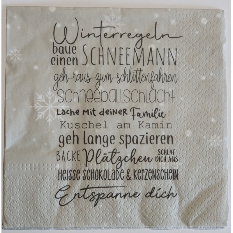 Serviette Winterregeln