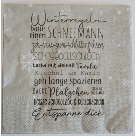 Serviette Winterregeln
