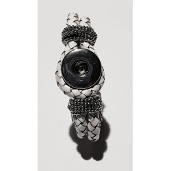 Druckknopf Wechselschmuck Armband weiss