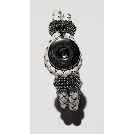 Druckknopf Wechselschmuck Armband weiss