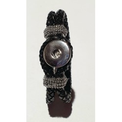 Druckknopf Wechselschmuck Armband schwarz