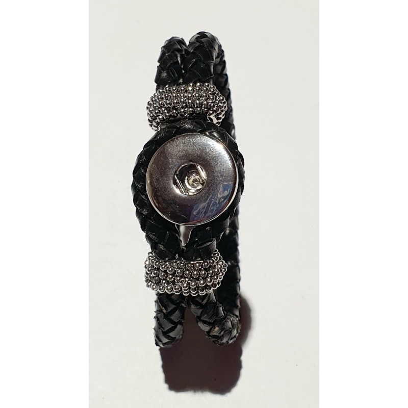 Druckknopf Wechselschmuck Armband schwarz