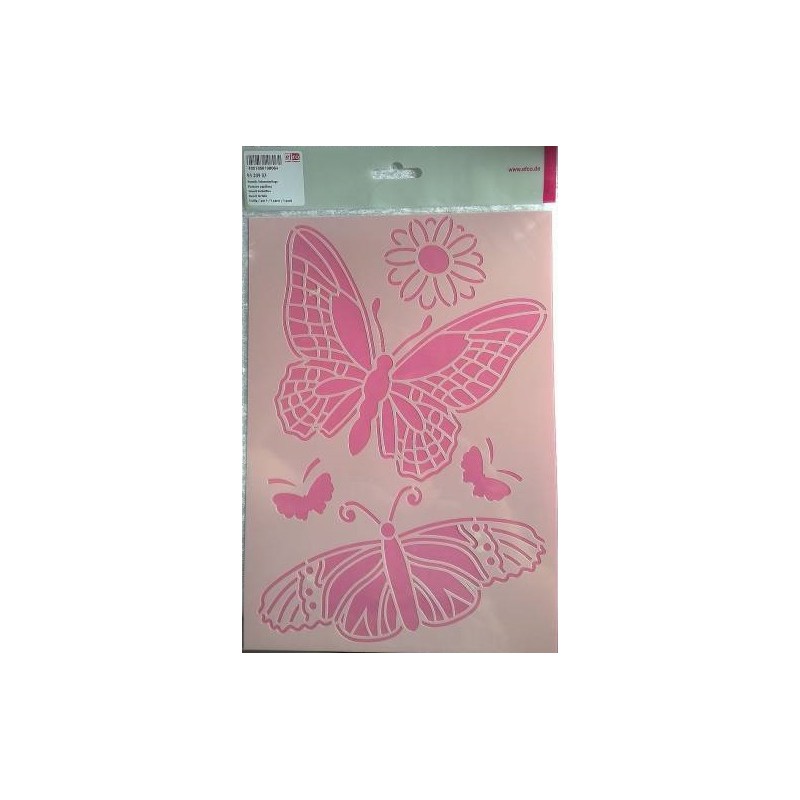 Schablone A4 Schmetterling/Blume