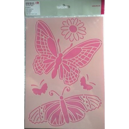 Schablone A4 Schmetterling/Blume