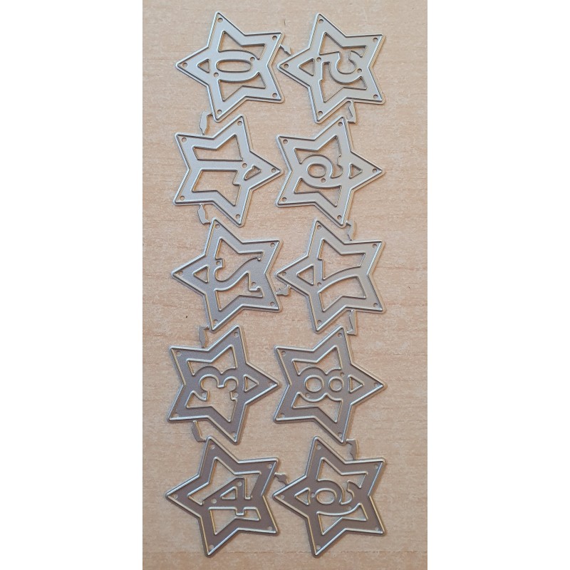 Metall Stanzform Sterne/Zahlen