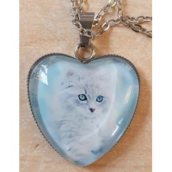 Kette mit Herzanhäger Katze
