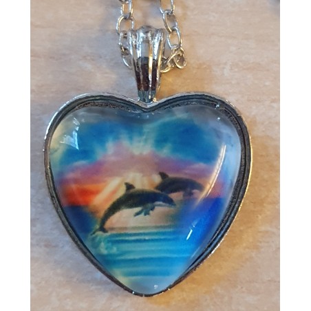 Kette mit Herz Cabochon Delphine