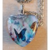 Kette mit Herz Cabochon Schmetterling