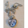 Kette mit Herz Cabochon Wölfe