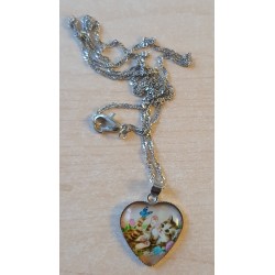 Kette mit Herz Cabochon Katze