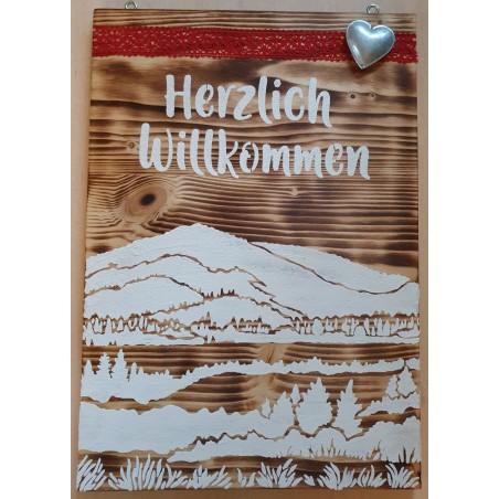 Schild Herzlich Willkommen