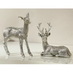 Hirsch Polyresin silber