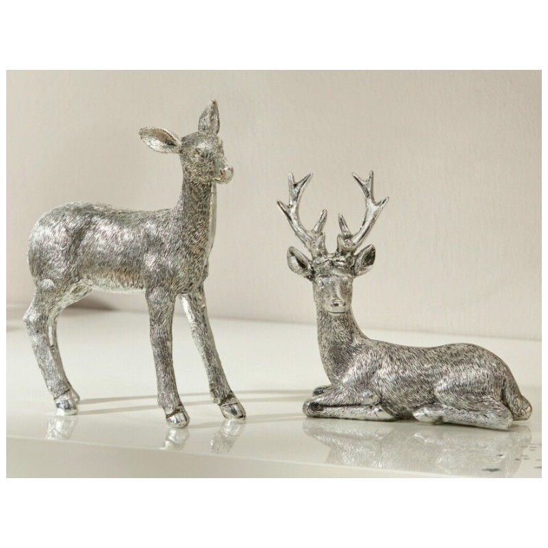 Hirsch Polyresin silber