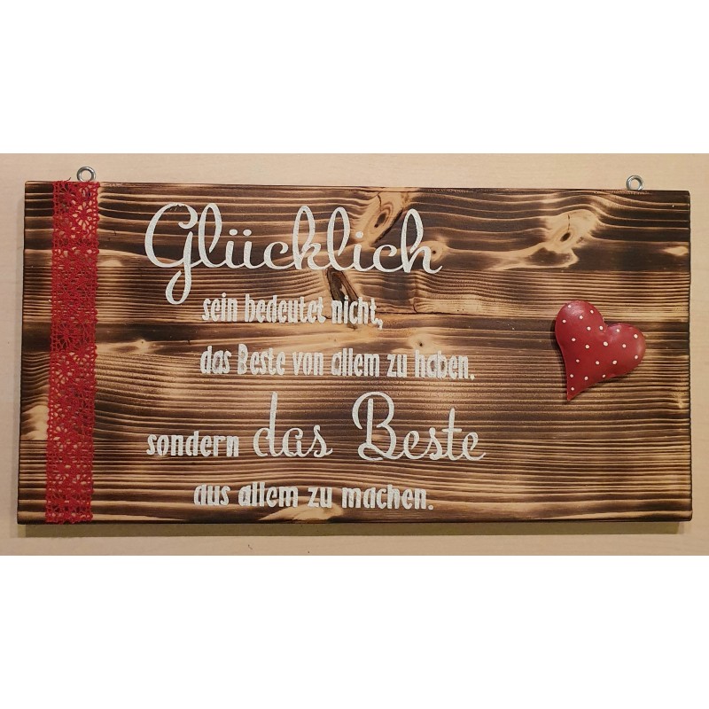 Schild Glücklich....