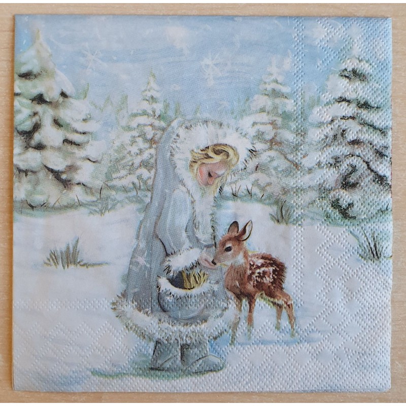 Serviette Mädchen/Rehkitz