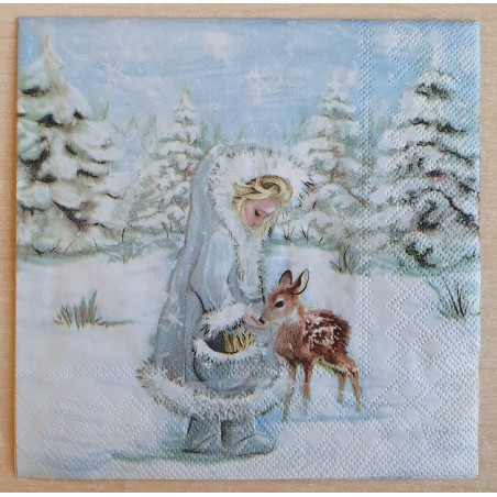 Serviette Mädchen/Rehkitz