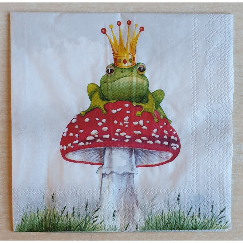 Serviette Frosch/Pilz